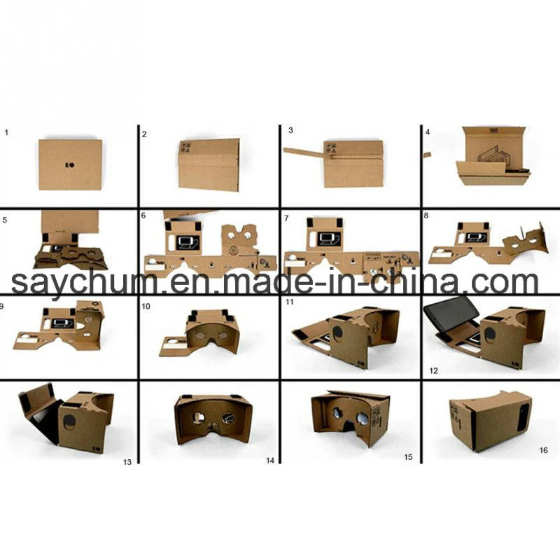 Custom Logo DIY Google Cardboard Virtual Reality Vr Mobile Phone 3D Viewing Glasses for 5.0&quot; Screen