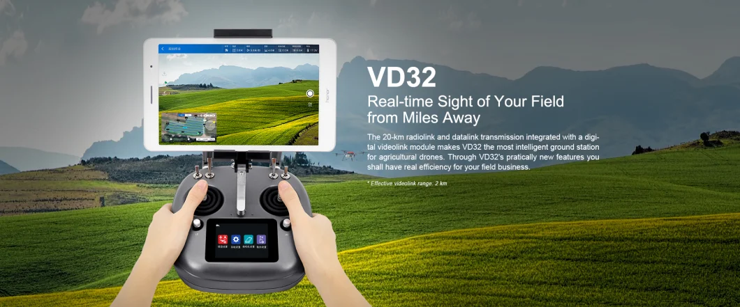 Siyi Vd32 2.4G 2km FCC Agriculture Fpv 16CH Radio System Transmitter Remote Controller with Camera for Spraying Drone