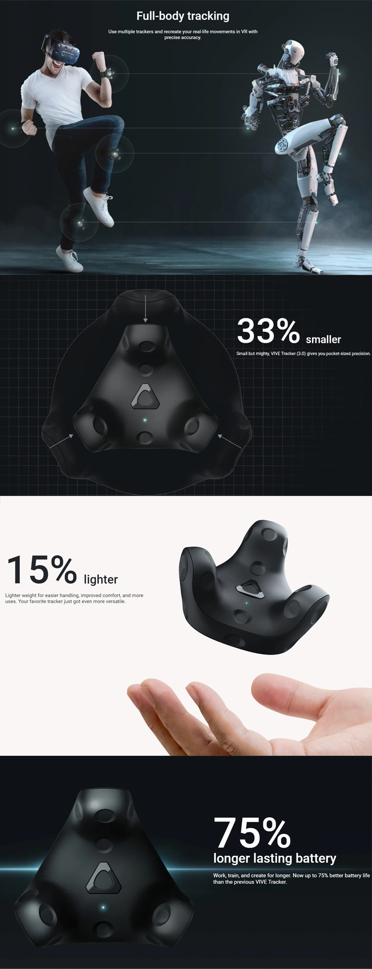 New HTC Vive Tracker (3.0) for HTC PRO Series and HTC Cosmos Series Vr Headset Virtual Reality Headset